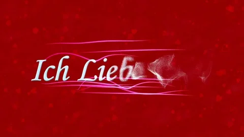 "I Love You" text in German "Ich Liebe Dich" formed from dust and turns to dust Stock Footage 71384884
