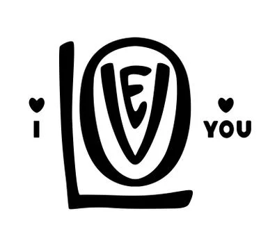 I love you text. Illustrazione stock