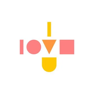 I love you. Vector composition in minimalistic font style Stock Illustration