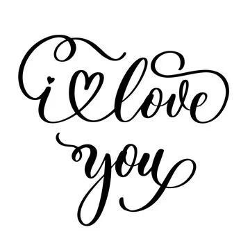 I Love you. Vector hand drawn calligraphy phrase. Template for greeting card. Stock Illustration