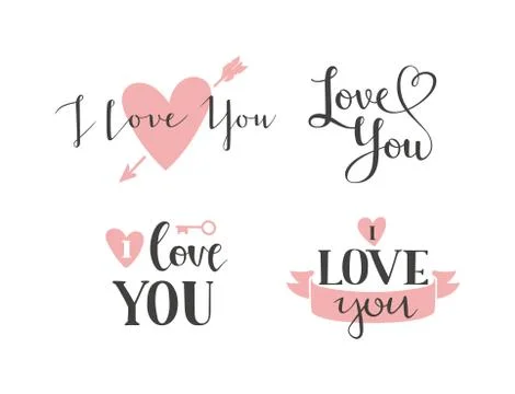 I love You vector text Stock Illustration