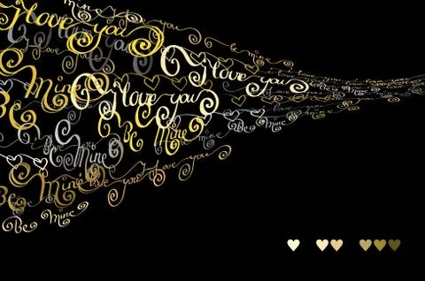 I love you words background. Valentines card Stock Illustration