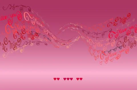 I love you words background. Valentines card Stock Illustration