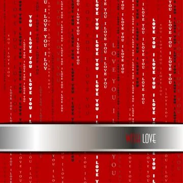 I love you words red background. Stock Illustration