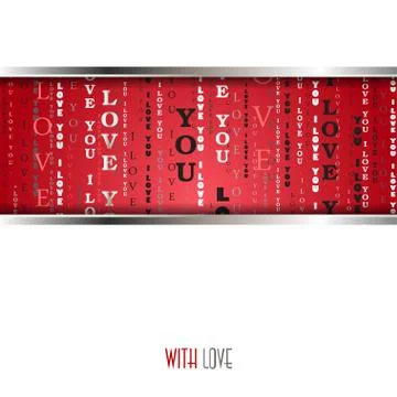 I love you words red background. Stock Illustration