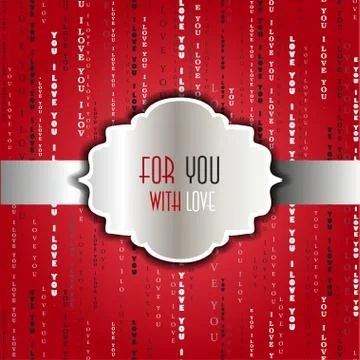 I love you words red background. Stock Illustration