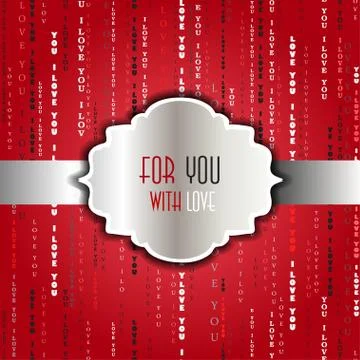I love you words red background. Stock Illustration