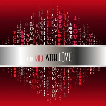 I love you words red background. Stock Illustration