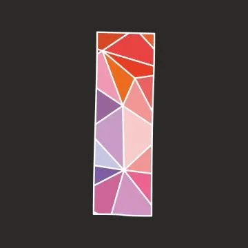 I low poly alphabet vector letter isolated on black background Stock Illustration