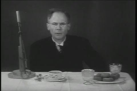 I M Nuts doughnut dunking invention 1937 Stock Footage 85994411