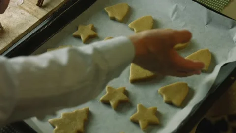 I make the shape of a fir tree, bell, heart and star out of dough. The BEST Stock Footage 165366929