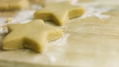 I make the shape of a star out of dough. The BEST homemade Gingerbread Cookie Stock Footage 165366649
