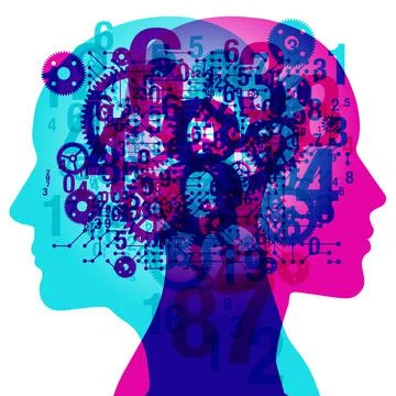 A.I. Minds Brainstorming Stock Illustration