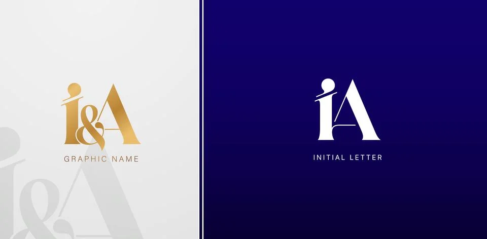 I &amp; A monogram letter Stock Illustration
