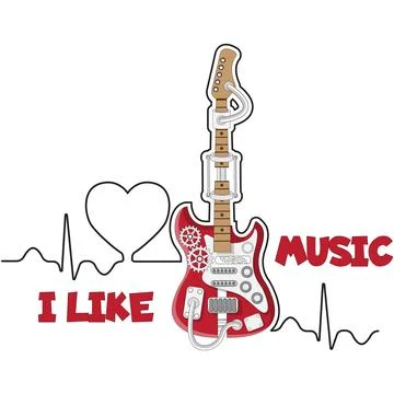 I like music. Stock Illustration