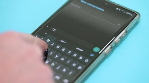 I need help, Text message, typing texting mobile phone Stock Footage 318565531