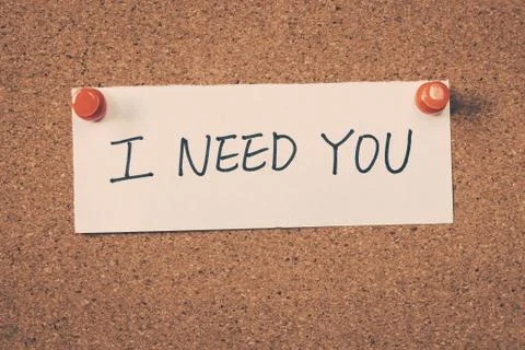I need you Stock Photos