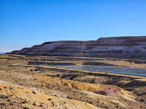 I open pit mine leaching pad Stock Photos