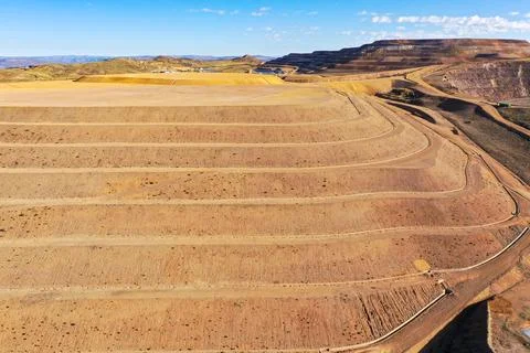 I open pit mine leaching pad Stock Photos
