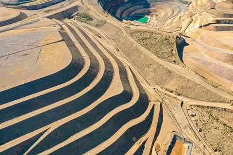 I open pit mine leaching pad Stock Photos