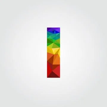 I Polygon alphabet colorful font style. Vector illustration Stock Illustration