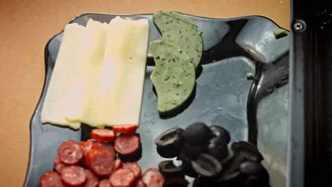 I put the mozzarella on the egg pide. 4k video Stock Footage 157296309