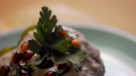 I put parsley over it over pablano peppers. I prepare Mexican Stuffed Poblano Stock Footage 157784976