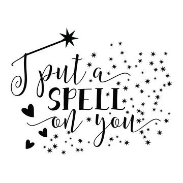 I Put a Spell on You typography t-shirt design, tee print, t-shirt design Stock Illustration