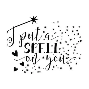 I Put a Spell on You typography t-shirt design, tee print, t-shirt design Stock Illustration