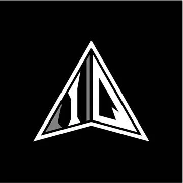 I Q initials in the form of a modern minimalist arrow. perfect for letters, g Stock Illustration