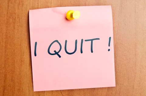 I quit post it Stock Photos