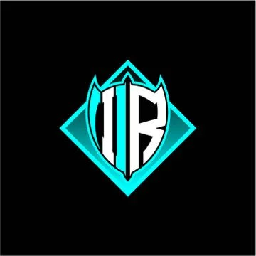 I R letter shield with square protection logo as a sweetener Illustrazione stock