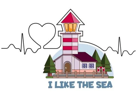 I like the sea. Stock Illustration