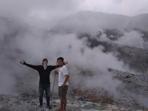 I stood on top of an active volcano Stock Photos