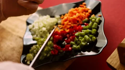 I store green at the other vegetables. 4k cinematrography video Stock Footage 156524245