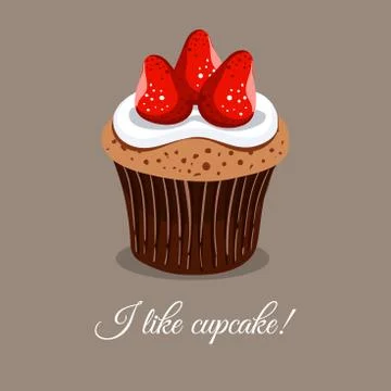 I Like Strawberry Cupcake Stock Illustration