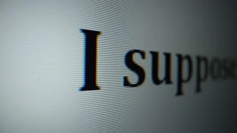 I suppose so. Close-up text on monitor Vídeo Stock 231652830