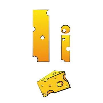 I, swiss vector Alphabet made of Cheese Stock Illustration