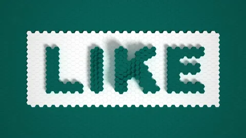 I like the text logo. White and cyan mosaic surface with moving hexagons. Cells. Stock Footage 162879642