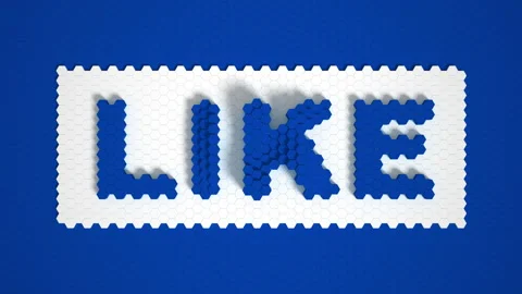 I like the text logo. White and blue mosaic surface with moving hexagons. Cells. Video stock 162879848