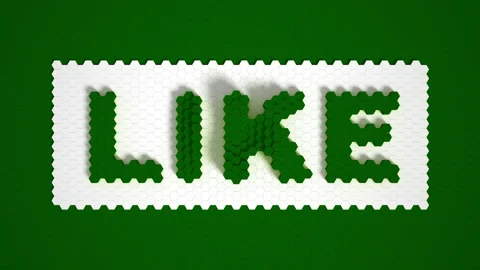 I like the text logo. White and green mosaic surface with moving hexagons. Cells Stock Footage 162880239