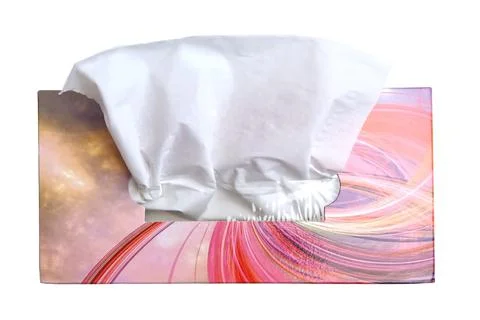 I Tissue box mock up white tissue box blank label and no text for packaging Stock Illustration