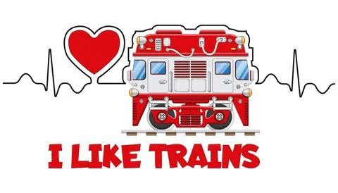 I like trains. Stock Illustration