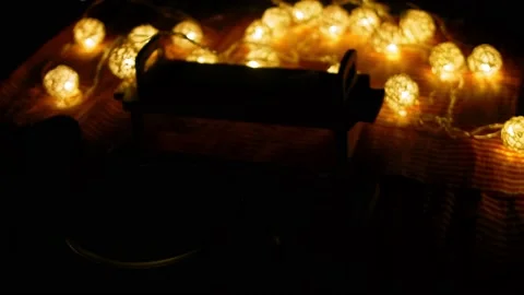 I turn on the light of the cooking table with Mexican elements Video stock 169491060