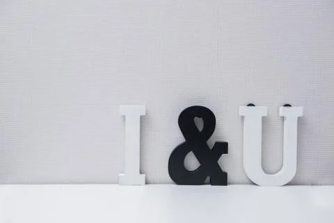 I &amp; U icon on light background Stock Photos