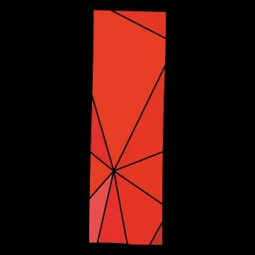 I vector red alphabet letter isolated on black background Stock Illustration