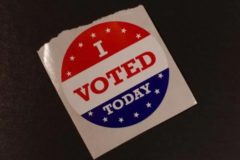 I Voted Sticker Angled Circle Foto stock