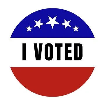 I VOTED sticker with US flag symbolizing the US election Stock Illustration