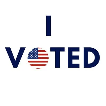 I VOTED sticker with US flag symbolizing the US election Stock Illustration