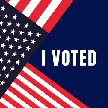I VOTED sticker with US flag symbolizing the US election Stock Illustration